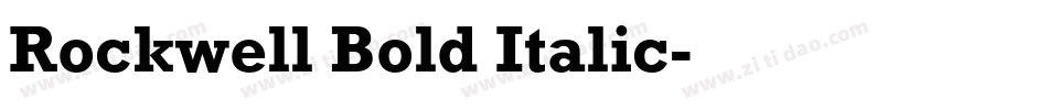 Rockwell Bold Italic字体转换